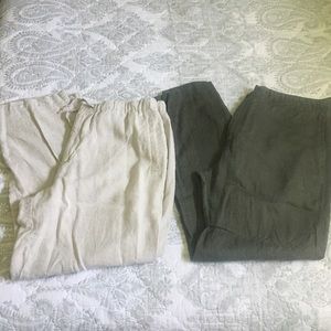 2 pairs of linen pants
